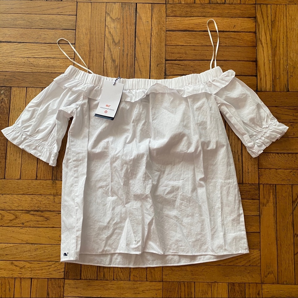NWT Vineyards Vines White off shoulder top - Picture 1 of 3